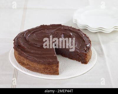 Cioccolato torta di mandorle Foto Stock