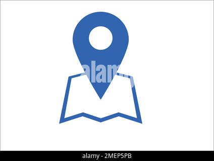 Pin di posizione su una mappa Foto Stock