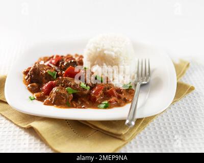 Curry di manzo rosso tailandese Foto Stock
