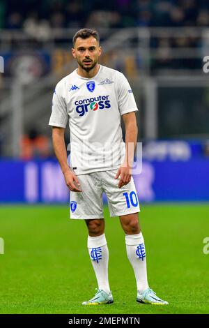 Milano, Italia. 23rd Jan, 2023. Nedim Bajrami (10) di Empoli visto in Serie Un match tra Inter ed Empoli a Giuseppe Meazza a Milano. (Photo Credit: Gonzales Photo/Alamy Live News Foto Stock