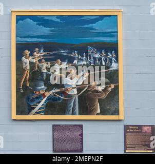 Guerra di indipendenza, Murale di Sodus Point, Contea di Wayne, Stato di New York Foto Stock