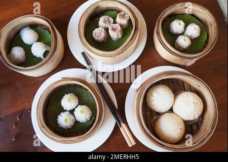 Myanmar, Myanmar orientale, Lago Inle, Live Dim Sum House ristorante Foto Stock