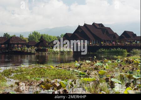 Myanmar, Myanmar orientale, Lago Inle, Myanmar Treasure Resort Foto Stock