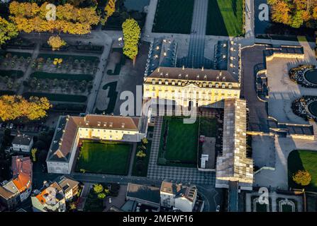 Palazzo di Augustusburg con Parco del Palazzo, barocco, gli architetti Johann Conrad Schlaun, Francois de Cuvilles e Balthasar Neumann, patrimonio dell'umanità dell'UNESCO Foto Stock