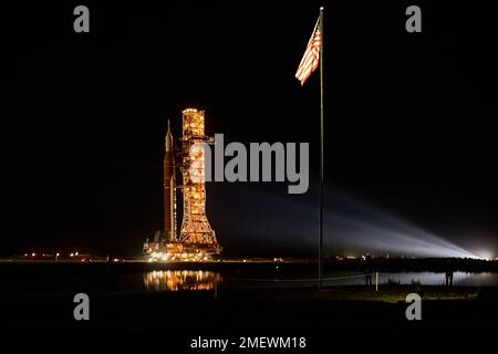 NASA Artemis SLS lancia il pad Foto Stock