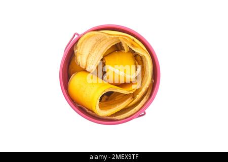 Compost fai da te - vaso di scarti - pelli di banana Foto Stock