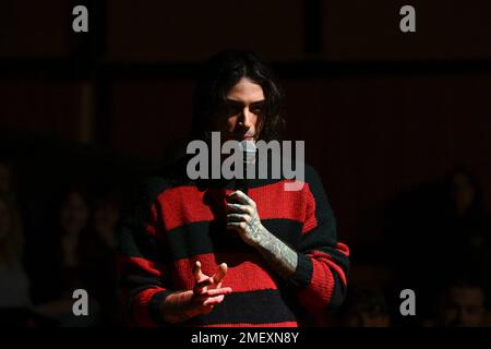 Roma, Italia. 23rd Jan, 2023. Naska durante il concerto Rebel Unplugged Tour, 23th gennaio 2023 all'Auditorium Parco della Musica di Roma. Credit: Independent Photo Agency/Alamy Live News Foto Stock