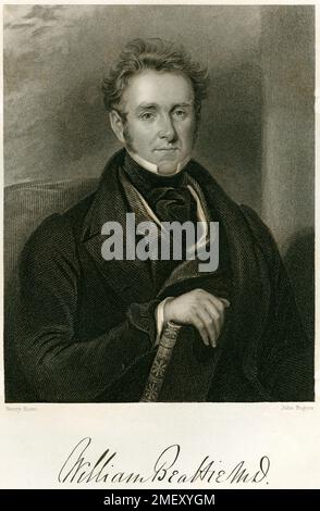 Europa, Großbritannien, William Beattie , geboren 1793 in Dalton , Schottland , gestorben 1875 a Londra , Arzt und Schriftsteller , Stahlstich von Rogers nach Room , um 1860 , Rechte werden nicht vertreten . / Europa, Gran Bretagna, William Beattie , nato nel 1793 a Dalton , Scozia , morto nel 1875 a Londra , medico praticante e scrittore, incisione in acciaio di Rogers dopo Henry Room ( ritratto-pittore inglese ), circa 1860, non ci sono diritti . Foto Stock