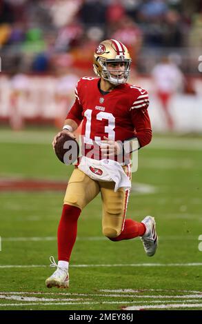 Durante la partita delle Wild card della NFL sabato 14 gennaio 2023 al Levi's Stadium di Santa Clara, California. I 49ers vinsero la partita 41 a 23. (Peter Read Miller / immagine dello sport) Foto Stock