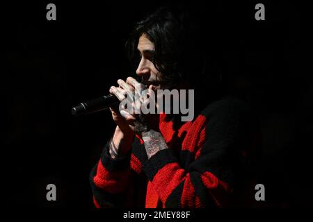 Roma, Italia. 23rd Jan, 2023. Naska durante il concerto Rebel Unplugged Tour, 23th gennaio 2023 all'Auditorium Parco della Musica di Roma. Credit: Independent Photo Agency/Alamy Live News Foto Stock