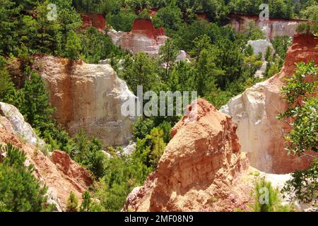 Providence Canyon in Georgia, Stati Uniti. Vista spettacolare dal sentiero sul bordo del canyon. Foto Stock