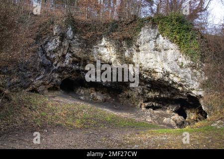 Kesslerloch - grotta preistorica per abitazione, Thayngen, Svizzera Foto Stock