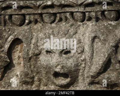 Rovine della Basilica nell'area archeologica della antica Filippi, Macedonia orientale e Tracia, Grecia Foto Stock