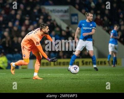 Chesterfield, Derbyshire, Regno Unito. 24th Jan, 2023. Lucas Covolan, durante il Chesterfield Football Club V Altrincham Football Club al Technique Stadium, nella Vanarama National League (Credit Image: Credit: Cody Froggatt/Alamy Live News Foto Stock