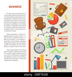 Business Office apparecchiature finanziarie e statistiche grafica o grafici Illustrazione Vettoriale