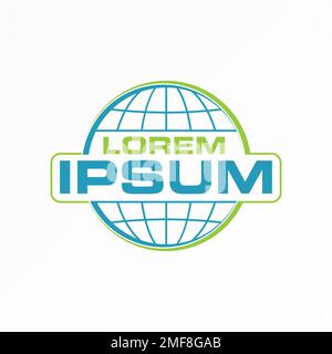 Linea semplice Globe in emblema immagine grafica icona logo design astratto concetto vettoriale stock. Può essere utilizzato come simbolo relativo al mondo o al gruppo Illustrazione Vettoriale