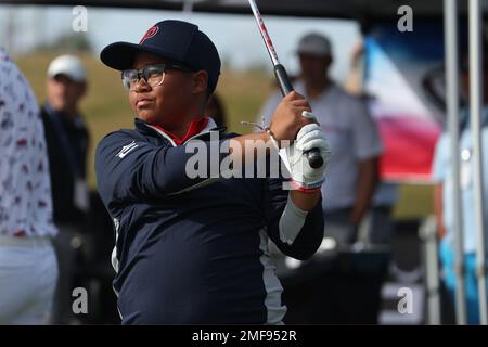 Winter Garden, Florida, Stati Uniti. 24th Jan, 2023. Xeve Perez al Cobra Puma Golf Demo Day al Orange County National Golf Club di Winter Garden, Florida, il 24 gennaio 2023. Credit: Mpi34/Media Punch/Alamy Live News Foto Stock