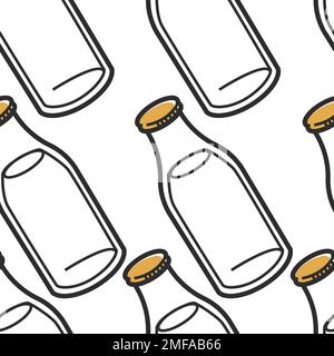 Latte in bottiglia alimenti URSS senza cuciture modello storia e latticini Illustrazione Vettoriale