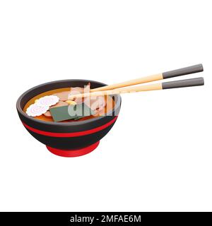 3d illustrazione di ramen cibo asiatico, cibo giapponese Foto Stock