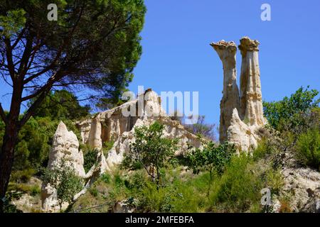 Sito naturale dell'organo di pietra a Ille-sur-Tet nei Pirenei in Francia Foto Stock