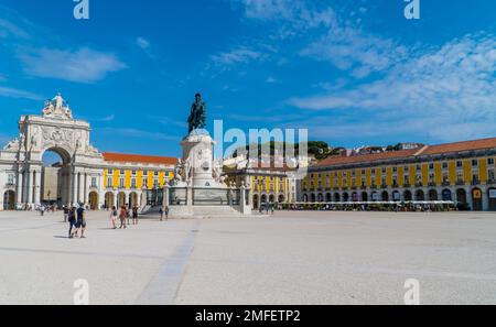 La Praca de Comercio a Lisbona, Portogallo Foto Stock