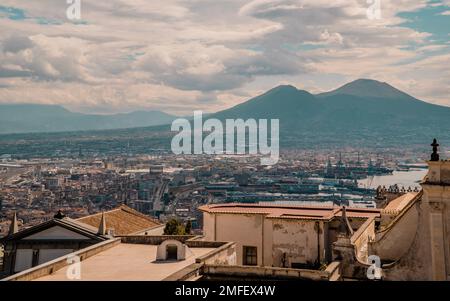 Veduta aerea di Napoli Foto Stock