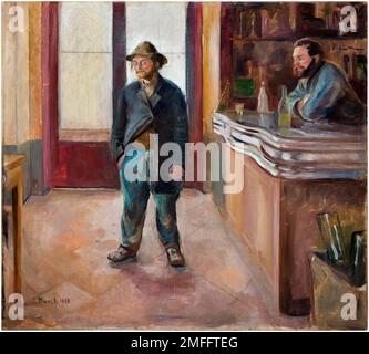 Edvard Munch, nella Taverna, pittura in olio su tela, 1890 Foto Stock