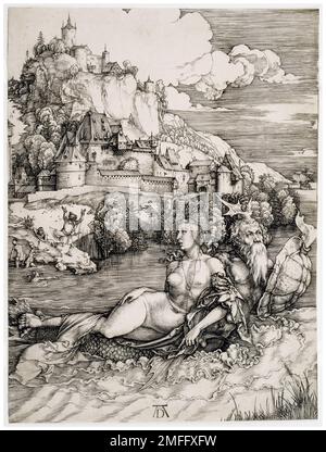 Albrecht Durer, The Sea Monster, incisione in copperplate, circa 1498 Foto Stock