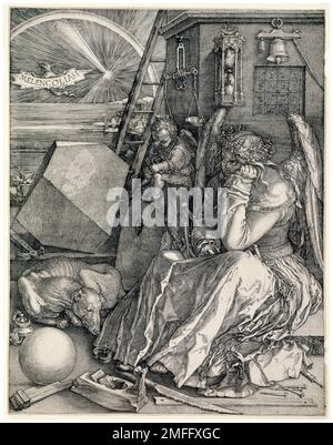 Albrecht Durer, Melencolia i (Melancholy), incisione su copperplate, 1514 Foto Stock