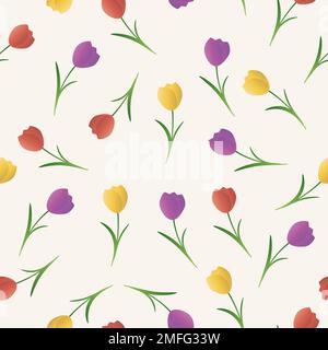 Motivo floreale senza cuciture con tulipani. Illustrazione vettoriale Illustrazione Vettoriale