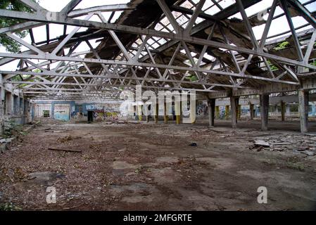 zmaj abbandonata fabbrica ondonata Foto Stock