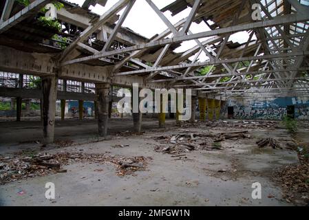 zmaj abbandonata fabbrica ondonata Foto Stock