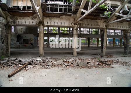 zmaj abbandonata fabbrica ondonata Foto Stock