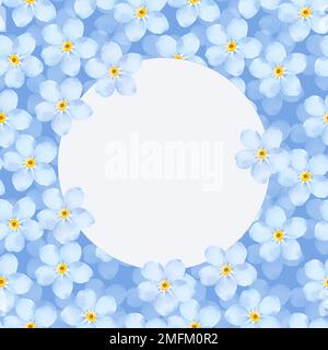 Bordo floreale dipinto a mano con acquerello blu mi dimenticano i not. Per inviti e cartoline. Foto Stock