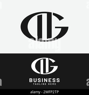 D G DG GD Letter Monogram modello iniziale di progettazione del logo. Adatto per General Fashion Jewelry Realtor Construction Finance Company Business Corporate Illustrazione Vettoriale