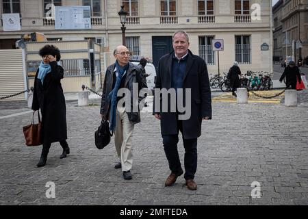 Il presidente francese del sindacato CFE-CGC Francois Hommeril arriva a Parigi, il 25 gennaio 2023, in una conferenza stampa sulla riforma delle pensioni, Foto di Aurelien Morissard/ABACAPRESS.COM Foto Stock