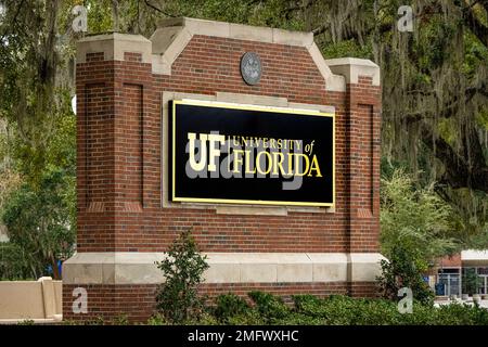 L'università della Florida firma al ben Hill Griffin Stadium a Gainesville, Florida. (USA) Foto Stock