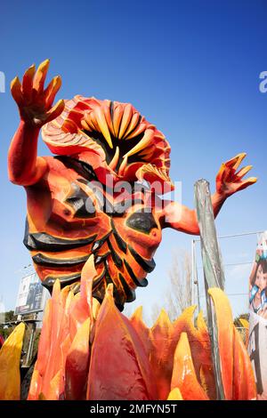 Documentazione fotografica delle maschere cartapesta-mâché del Carnevale di Viareggio Foto Stock