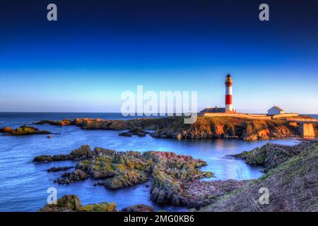 faro di boddam vicino a peterhead aberdeenshire scozia. Foto Stock