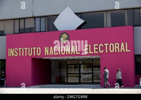 Città del Messico, Messico. 25th Jan, 2023. 25 gennaio 2023, Città del Messico, Messico: L'Istituto elettorale Nazionale del Messico a Città del Messico. Il 25 gennaio 2023 a Città del Messico (Foto di Luis Barron/Eyepix Group/Sipa USA). Credit: Sipa USA/Alamy Live News Foto Stock