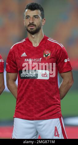 EGITTO, CAIRO, 24 gennaio 2023 - Mahmoud Metwaly di al Ahly SC guarda durante la partita della Premier League egiziana tra al Ahly SC e la National Bank of E. Foto Stock