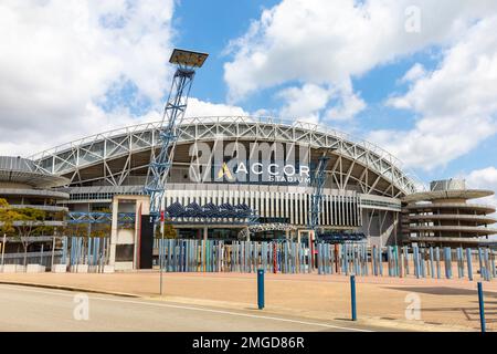 Lo stadio Australia, lo stadio olimpico del Sydney Olympic Park, ora conosciuto come Accor Stadium, è di proprietà del governo del NSW, Sydney, NSW, Australia Foto Stock