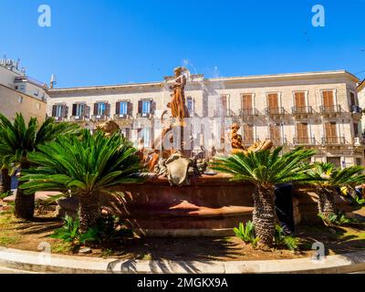 Fontana di Diana in Ortigia - Siracusa, Sicilia, Italia Foto Stock