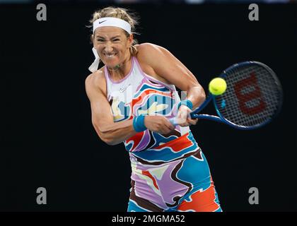 Melbourne, Australia. 26th. Gennaio 2023.Victoria Azarenka in azione durante il torneo Australian Open al Melbourne Park di giovedì 26 gennaio 2023. © Juergen Hasenkopf / Alamy Live News Foto Stock