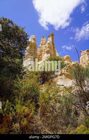 Pietre organi francesi d'Ille sur Tet Orgues di Ille-sur-Têt fata pietra naturale camini geologici sito turistico nel sud della francia Foto Stock