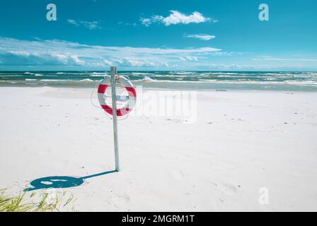 Dueodde, la spiaggia di sabbia bianca sulla costa meridionale di Bornholm, Danimarca Foto Stock