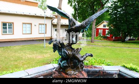 Kokko, hauki ja Ilmarinen, Emil Wikström 1891, Valkeakoski Foto Stock