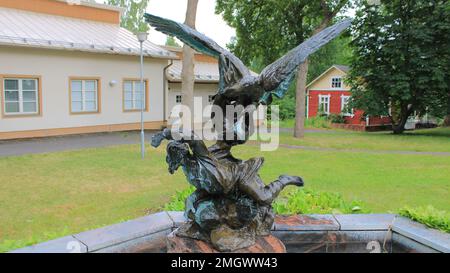 Kokko, hauki ja Ilmarinen, Emil Wikström 1891, Valkeakoski Foto Stock