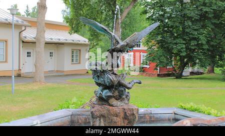 Kokko, hauki ja Ilmarinen, Emil Wikström 1891, Valkeakoski Foto Stock