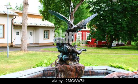 Kokko, hauki ja Ilmarinen, Emil Wikström 1891, Valkeakoski Foto Stock